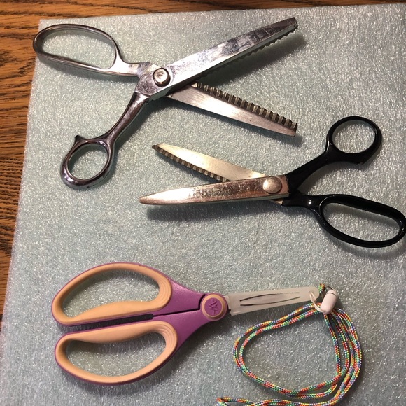 Vintage sewing quilting scissors bundle set of 3 pinking shears - Picture 5 of 6